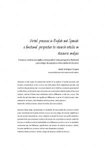 Verbal processes in English and Spanish: a functional perspective to ...