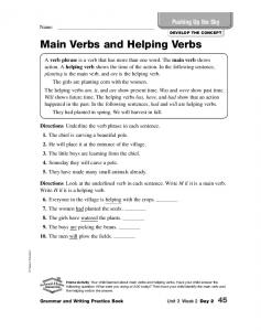 Verbs and Helping Verbs