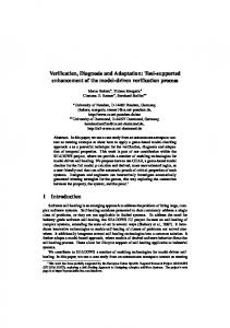 Verification, Diagnosis and Adaptation: Tool-supported ... - CiteSeerX