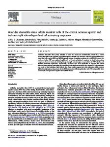 Vesicular stomatitis virus infects resident cells of the central nervous ...