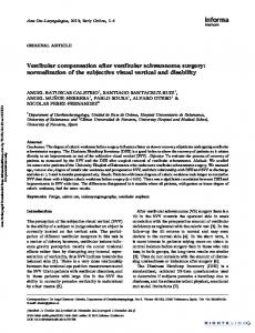 Vestibular compensation after vestibular schwannoma surgery