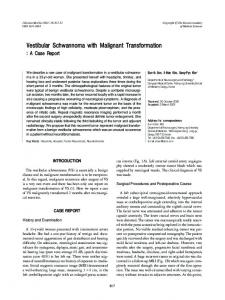 Vestibular Schwannoma with Malignant