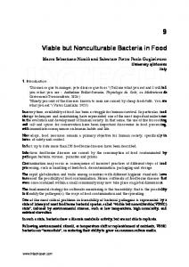 Viable but Nonculturable Bacteria in Food - InTechOpen