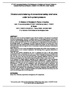 Vibration and chattering of conventional safety relief valve ... - Cetim