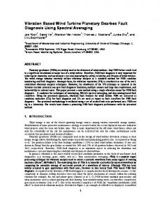 Vibration Based Wind Turbine Planetary Gearbox ...