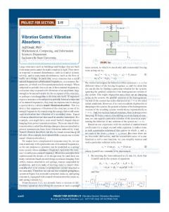 Vibration Control: Vibration Absorbers