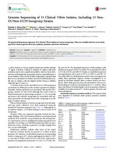 Vibrio cholerae - BioMedSearch