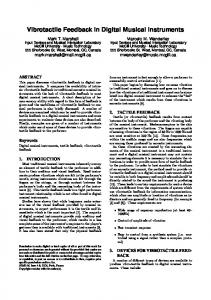 Vibrotactile Feedback in Digital Musical Instruments - Mark T. Marshall