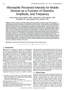 Vibrotactile Perceived Intensity for Mobile Devices as a ... - IEEE Xplore