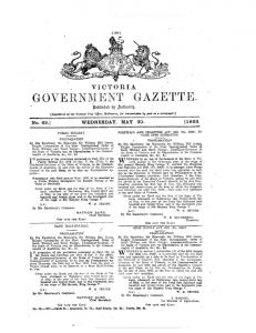 Victoria Government Gazette