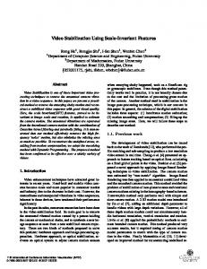 Video Stabilization Using Scale-Invariant Features