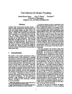 View Selection for Stream Processing