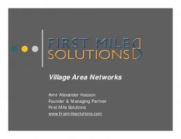 Village Area Networks - Wireless