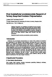 Vinyl Acetate/butyl acrylate/acrylate Research of Ternary Soap-free ...