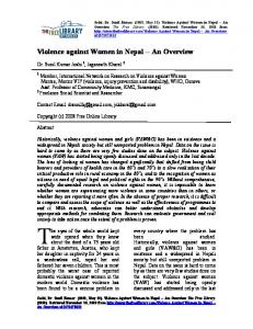 Violence against Women in Nepal -- An Overview - Semantic Scholar