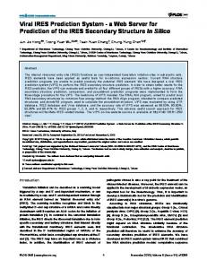 Viral IRES Prediction System - a Web Server for ... - Semantic Scholar