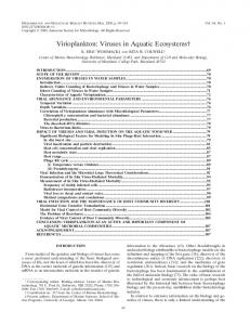 Virioplankton: Viruses in Aquatic Ecosystems