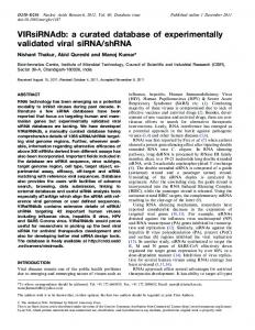 VIRsiRNAdb: a curated database of experimentally ... - BioMedSearch