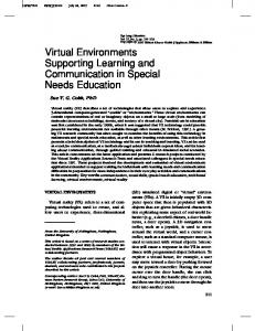 Virtual Environments Supporting Learning and Communication in ...