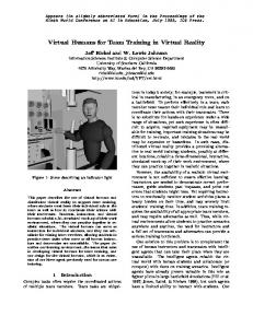 Virtual Humans for Team Training in Virtual Reality - CiteSeerX
