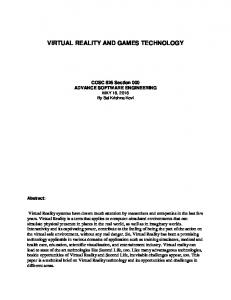 virtual reality and games technology