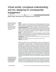 Virtual worlds, conceptual understanding, and me: designing for ...