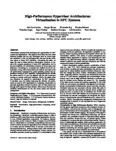 Virtualization in HPC Systems