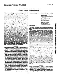 Virulence Factors in Escherichia coli