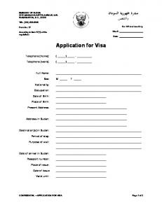 Visa Application Form