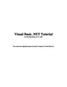 Visual Basic .NET Tutorial