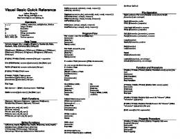 Visual Basic Quick Reference