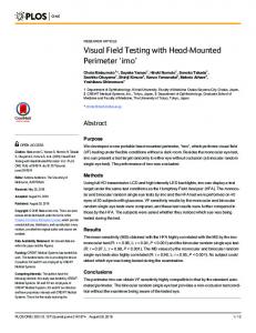 Visual Field Testing with Head-Mounted Perimeter