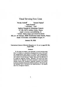 Visual Servoing from Lines - CiteSeerX