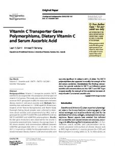 Vitamin C Transporter Gene Polymorphisms ... - Semantic Scholar