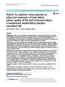 Vitamin D3 repletion versus placebo as adjunctive