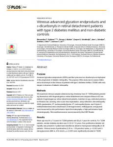 Vitreous advanced glycation endproducts and - PLOS