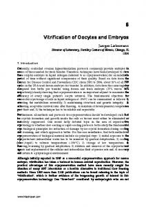 Vitrification of Oocytes and Embryos - InTechOpen