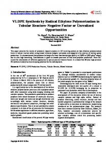 VLDPE Synthesis by Radical Ethylene Polymerization in Tubular