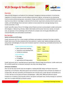 VLSI Design & Verification - Calsoft Labs