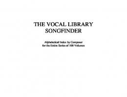 Vocal Library Songfinder - Hal Leonard