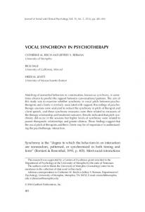 vocal synchrony in psychotherapy