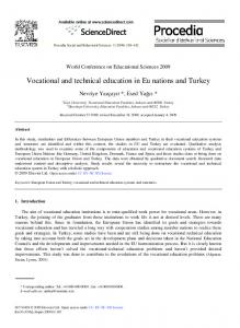 Vocational and technical education in Eu nations and ... - Science Direct