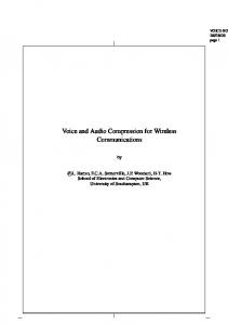 Voice and Audio Compression for Wireless Communications