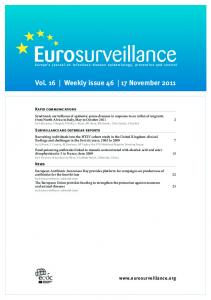 Vol. 16 | Weekly issue 46 | 17 November 2011 - Eurosurveillance