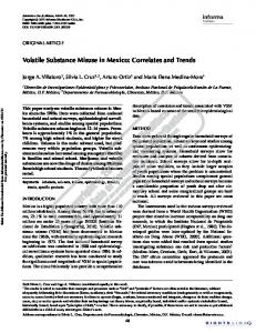 Volatile Substance Misuse in Mexico: Correlates