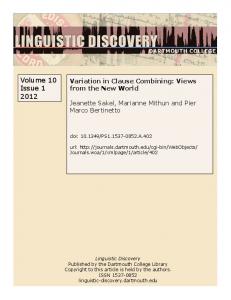 Volume 10 Issue 1 2012 - Dartmouth College Library Publishing Project