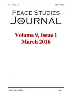 Volume 9, Issue 1 March 2016