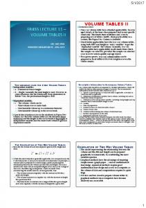 volume tables ii