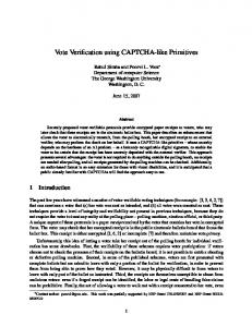 Vote Verification using CAPTCHA-like Primitives - IAVoSS