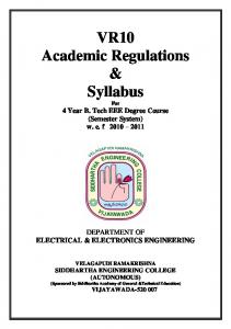 VR10 Academic Regulations & Syllabus